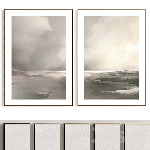 Plaster Two Photo Frame T-394 3D Model