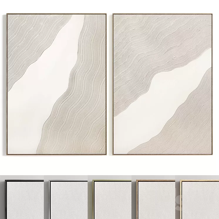 Plaster Two Photo Frames T-346 3D Model Free Download