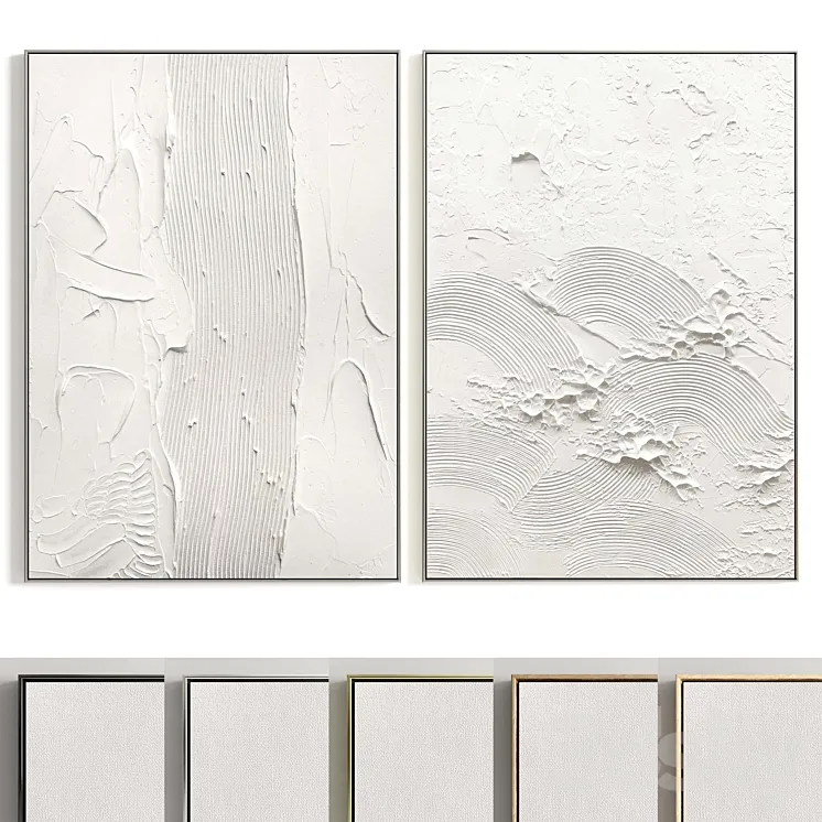 Plaster Two Photo Frames T-361 3D Model Free Download