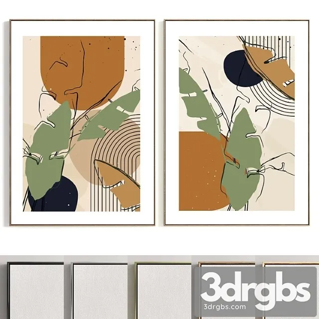 Plaster Two Photo Frames T 378 3D Model Download