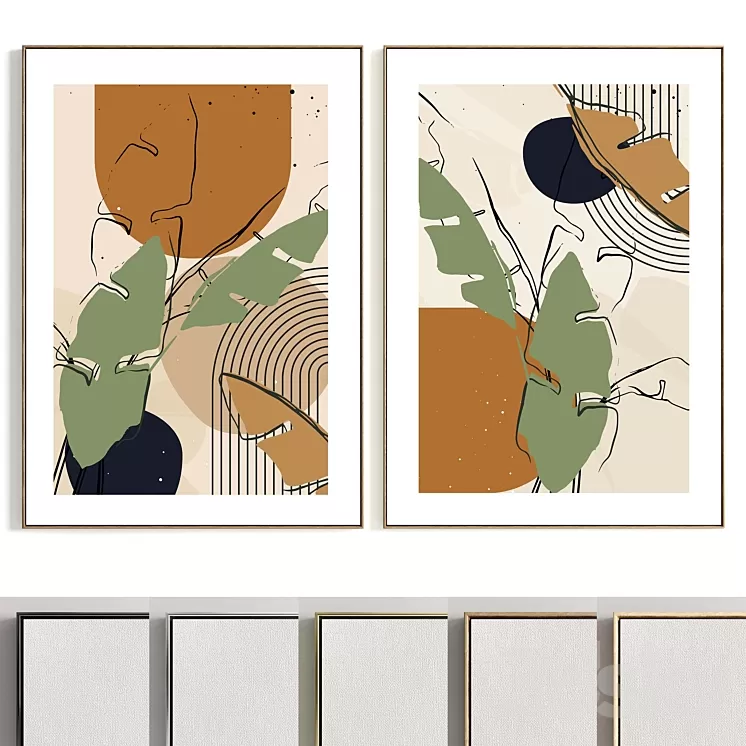 Plaster Two Photo Frames T-378 3D Model Free Download