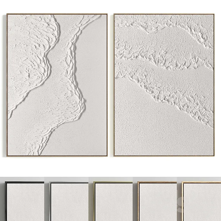 Plaster Two Photo Frames T-455 3D Model Free Download