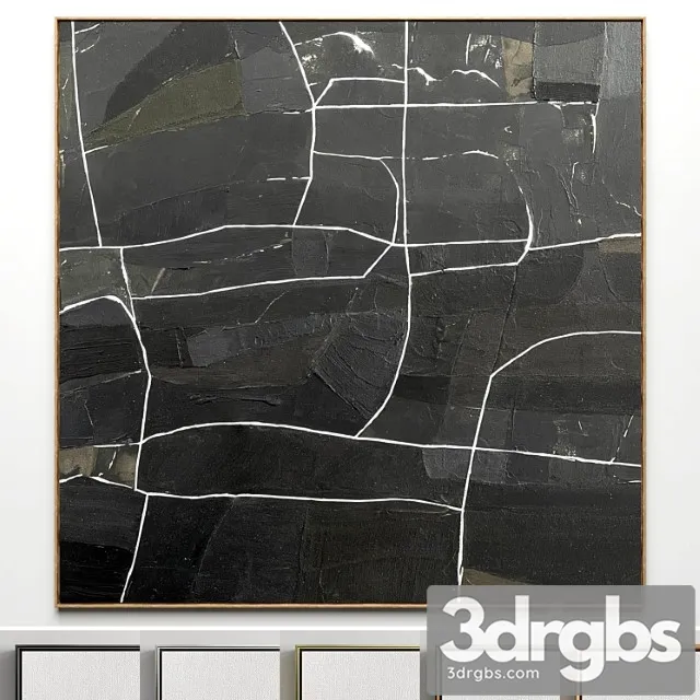 Plaster Two Square Photo Frames 19 3D Model Download