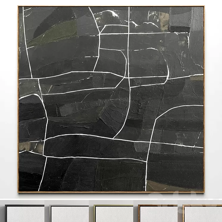 Plaster two square photo frames 19 3D Model Free Download