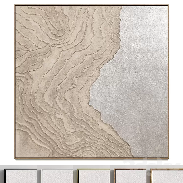 Plaster two square photo frames 34 3D Model Free Download