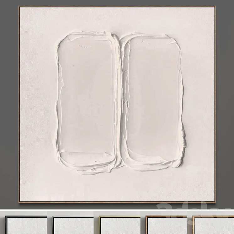 Plaster two square photo frames 38 3D Model Free Download