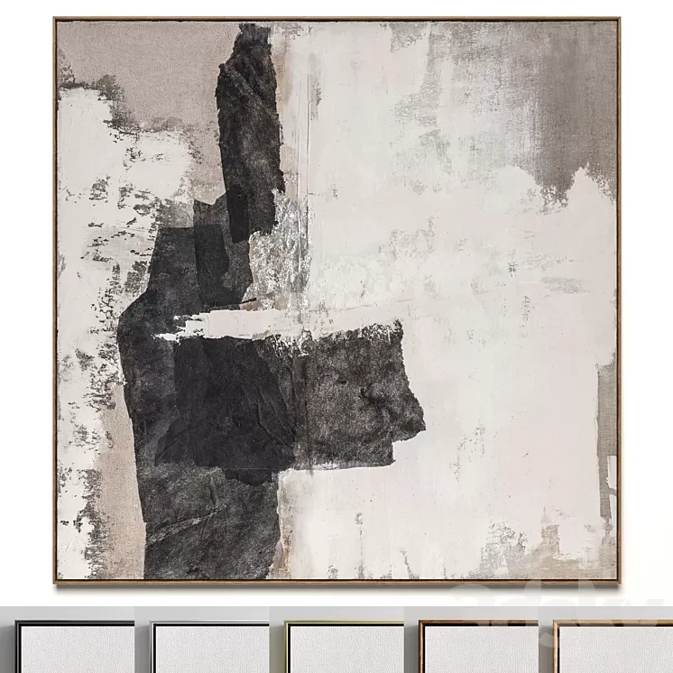 Plaster two square photo frames 46 3D Model Free Download