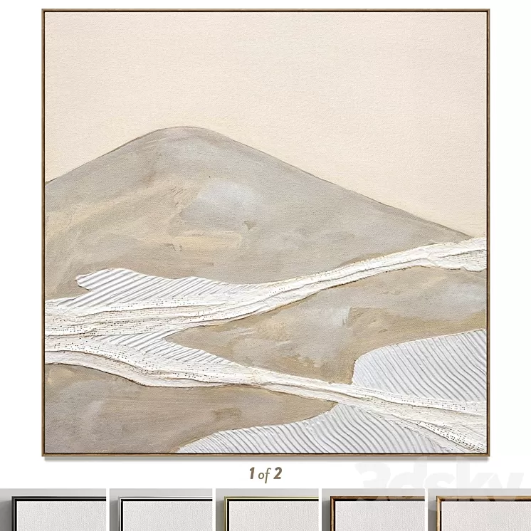 Plaster two square photo frames T-117 3D Model Free Download