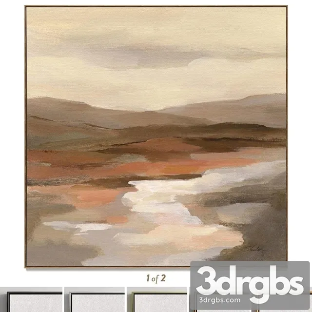 Plaster Two Square Photo Frames T 147 3D Model Download