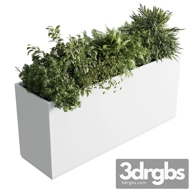 Plastic Box Plants On Stand Set Indoor Plant 389 3D Model Download