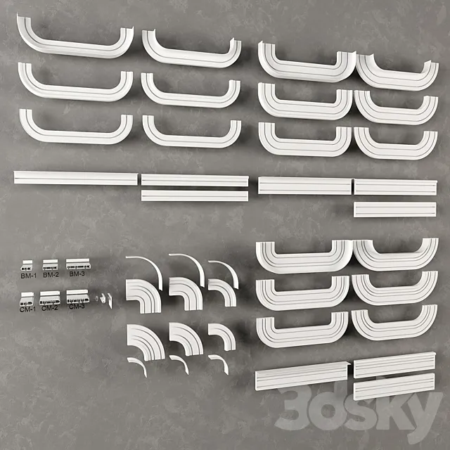 Plastic ceiling cornice Moller 3D Model Plastic ceiling cornice Moller 3D Model