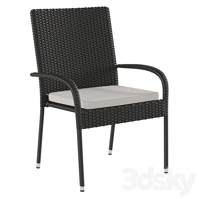 Plastic Rattan Outdoor Garden Chair 3D Model