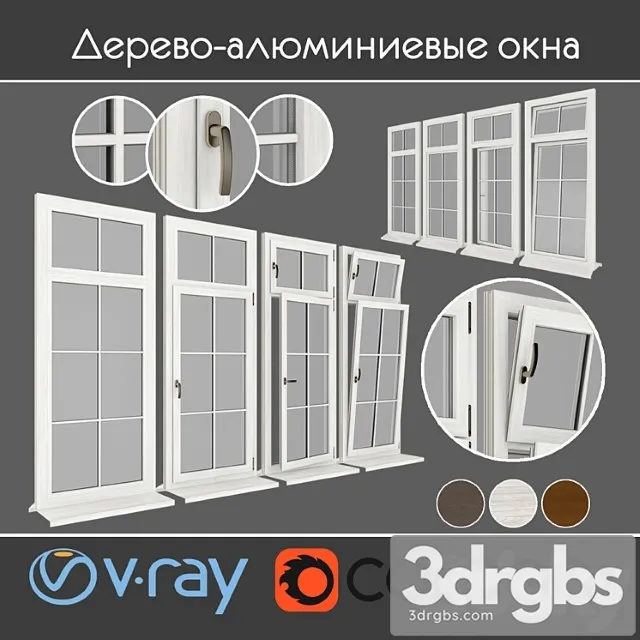 Plastic windows under a tree type 06 part 01 set 04 3D Model Download