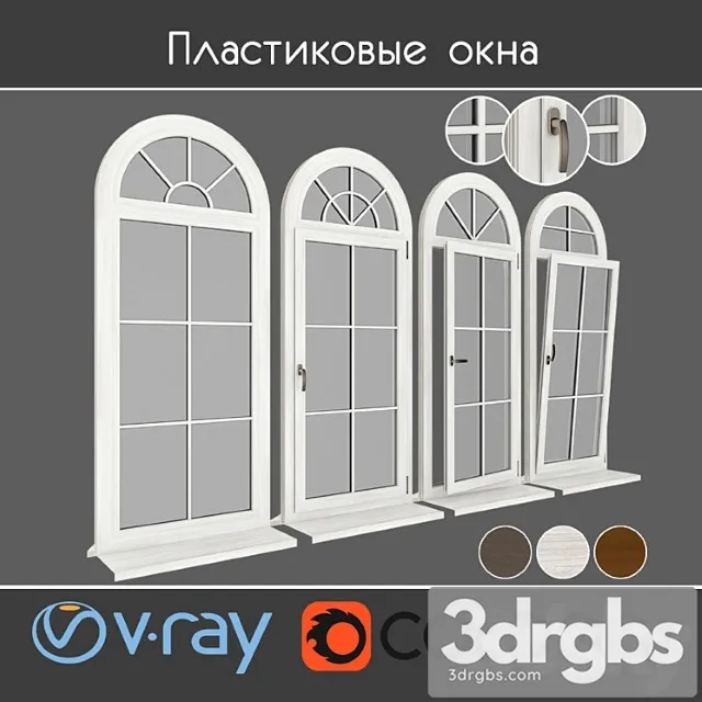 Plastic windows under a tree type 06 part 02 set 02 3D Model Download