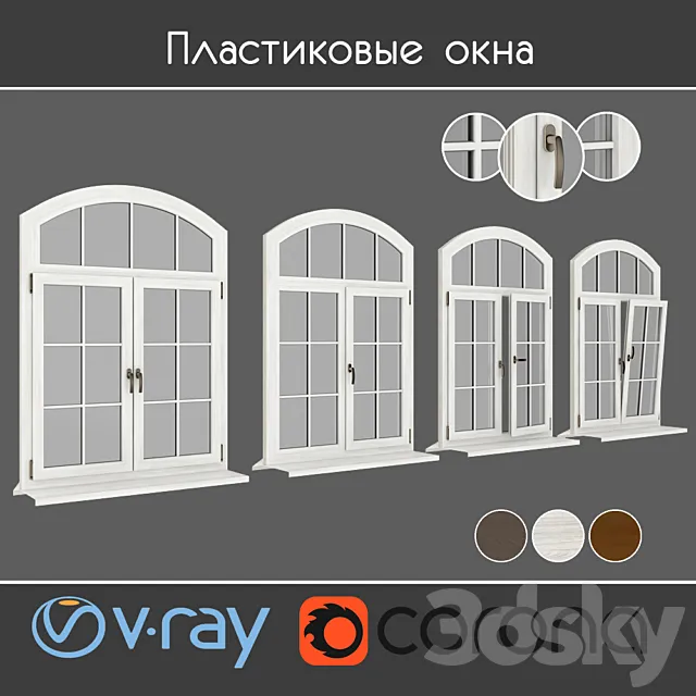 Plastic windows under a tree type 06 part 02 set 07 3D Model