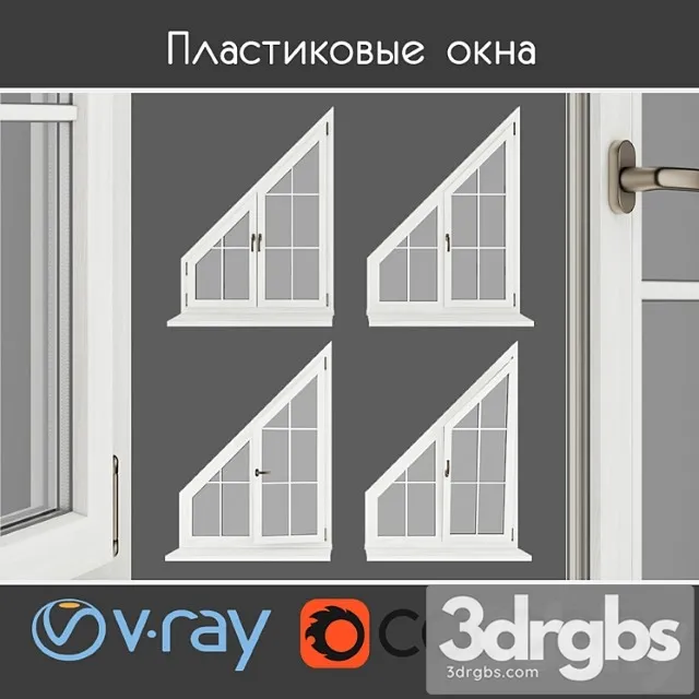 Plastic windows under a tree type 06 part 03 set 06 3D Model Download