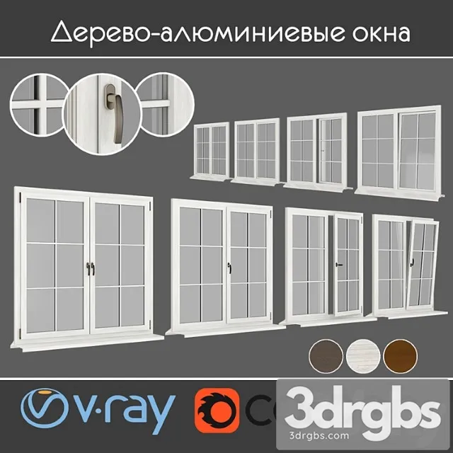 Plastic windows under the tree view 06 part 01 set 06 3D Model Download