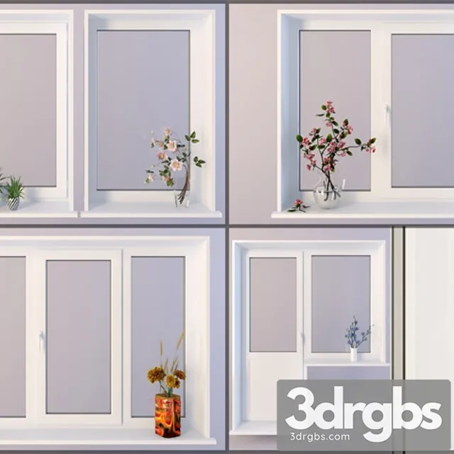 Plastic Windows White 3D Model Download