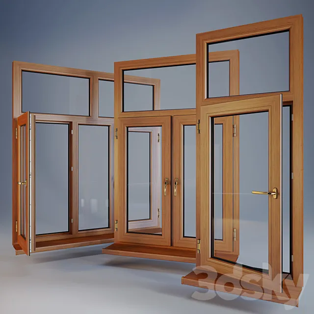 PLASTIC WINDOWS WOOD 3DModel