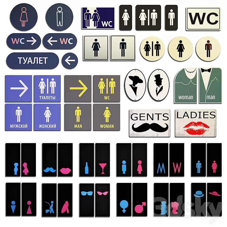 Plates for bathrooms 3D Model