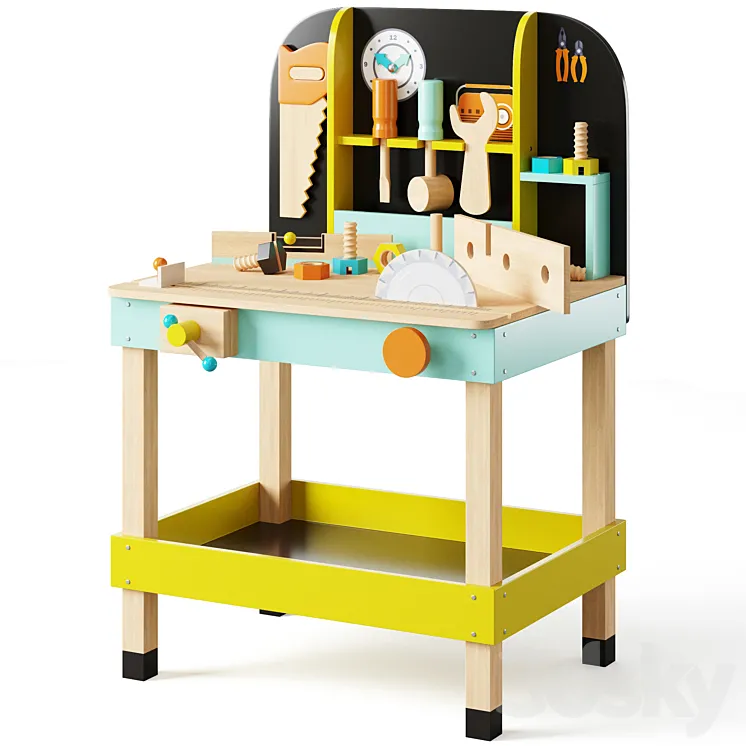 Play set Large workbench with tools Le Toy Van 3D Model Free Download