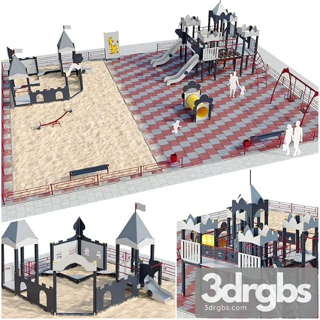 Playground childrens town 3D Model Download Playground childrens town 3D Model Download