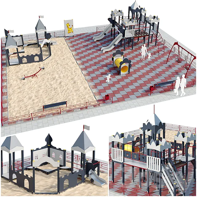 Playground children’s town 3D Model Playground children’s town 3D Model