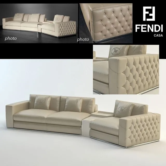 Plaza Sofa Fendi Casa 3D Model