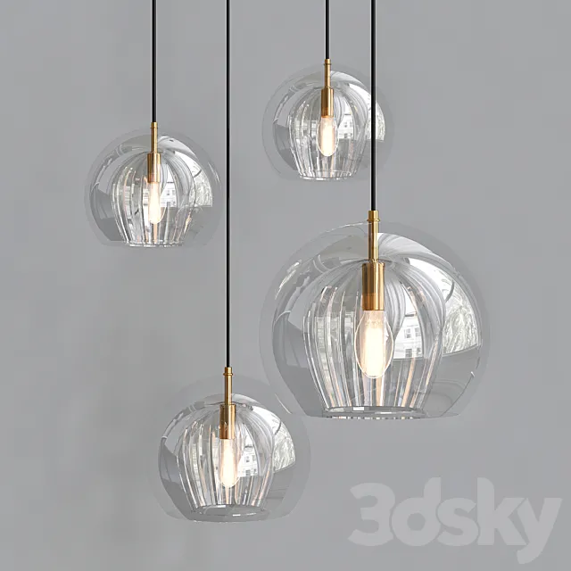 PLEATED CRYSTAL Pendant lamp 3D Model