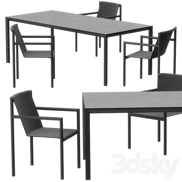 Plein air dining set by Roda 3D Model Plein air dining set by Roda 3D Model