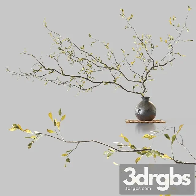 Plum branch in flower arrangement vase Plum branch in flower arrangement vase