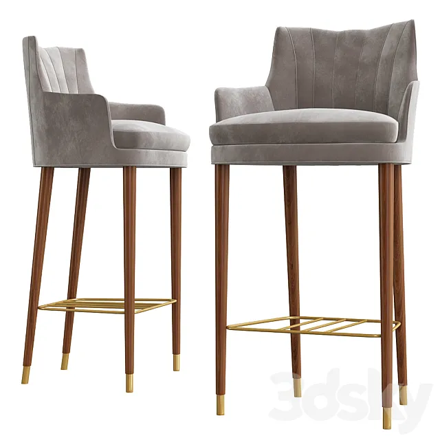 Plum Counter Bar Chair 3DModel Plum Counter Bar Chair 3DModel