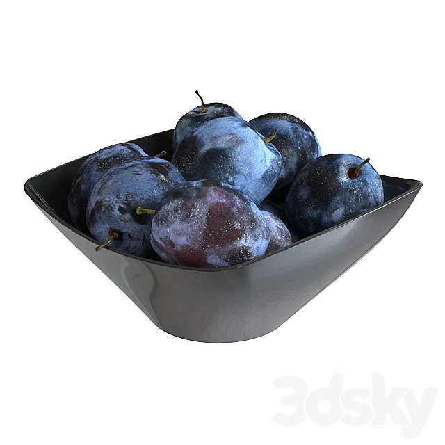 Plum in a black cup 3DModel