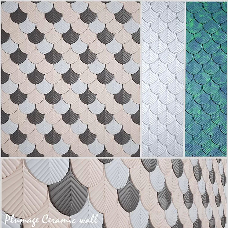 Plumage Ceramic wall 3D Model