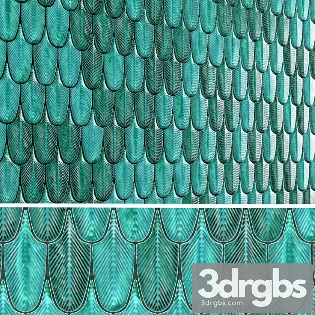 Plumage Feather Mosaic Tiles 3D Model Download