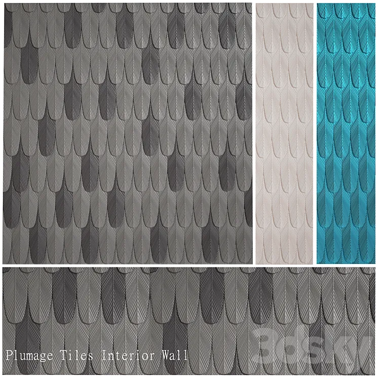 Plumage Tiles Interior Wall 3D Model Free Download