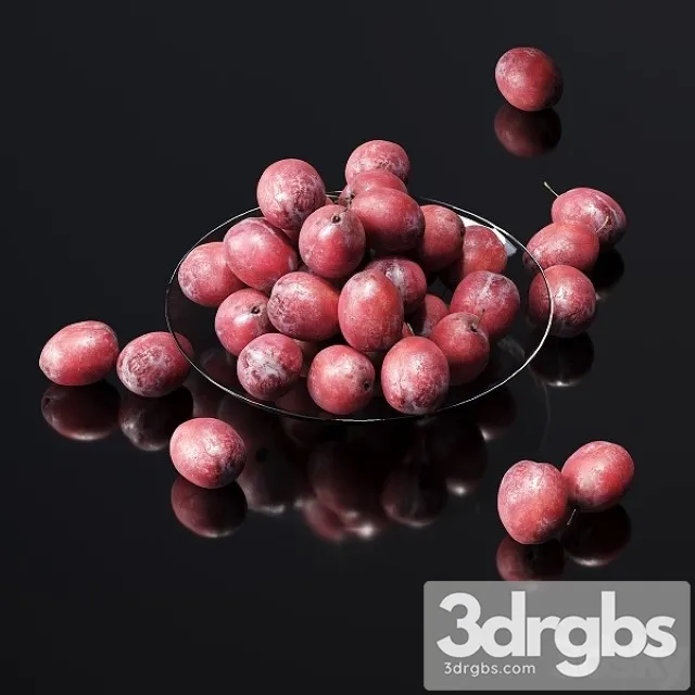 Plums on a Plate 3D Model Download