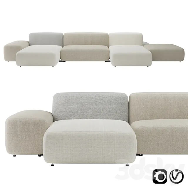Plus Island Big Sofa by Lapalma 3DModel