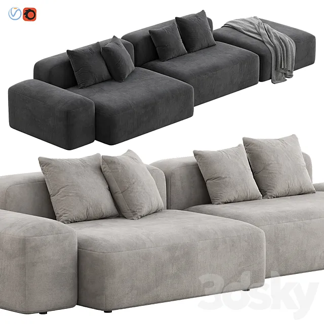 Plus Modular Sofa by Lapalma Set 2 3D Model Plus Modular Sofa by Lapalma Set 2 3D Model
