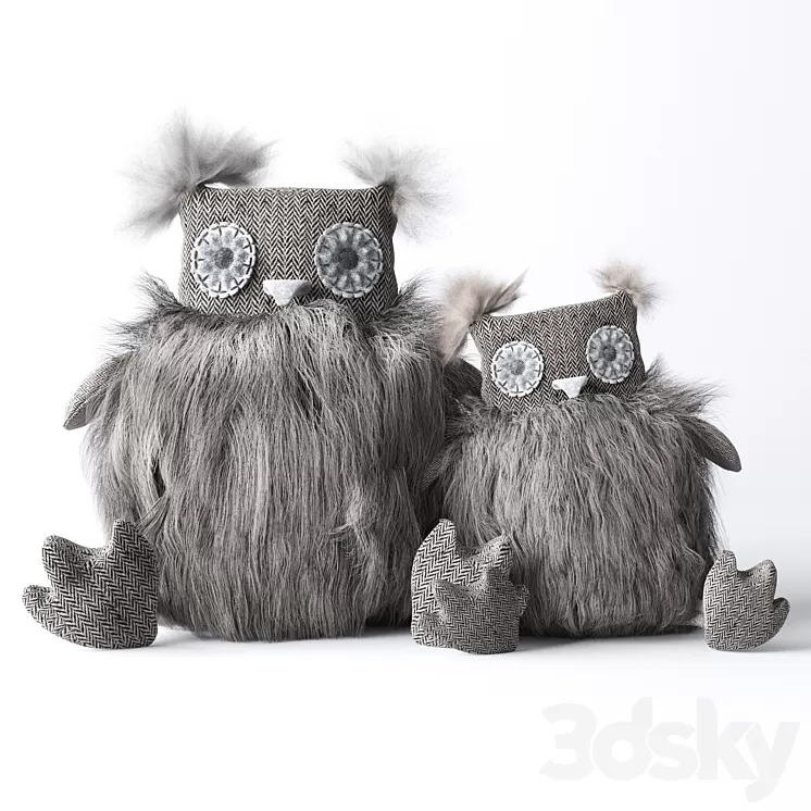 Plush Owls 3D Model Plush Owls 3D Model
