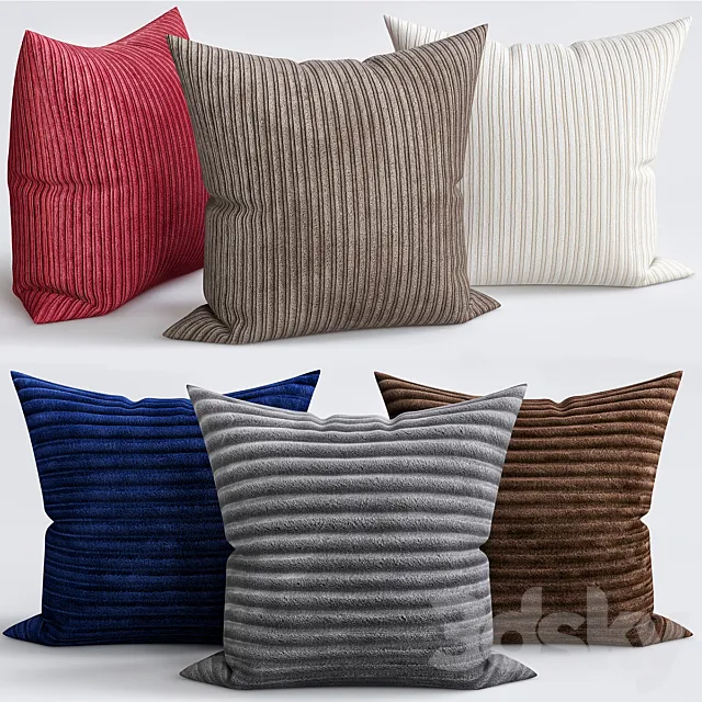 Plush Square Throw Pillow 3D Model Plush Square Throw Pillow 3D Model