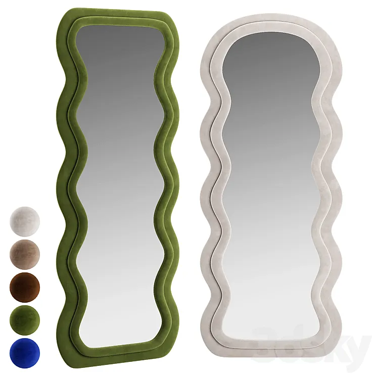 Plush Waves Floor Mirror 3D Model Free Download