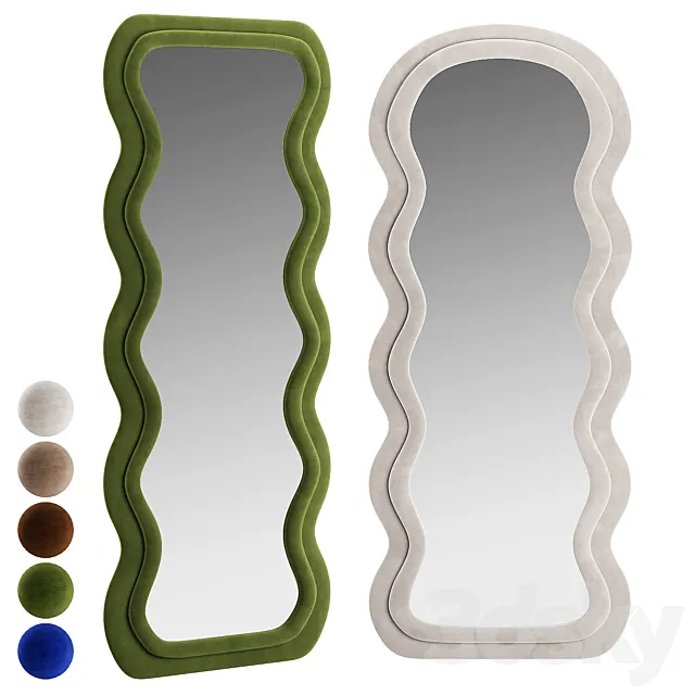 Plush Waves Floor Mirror 3D Model