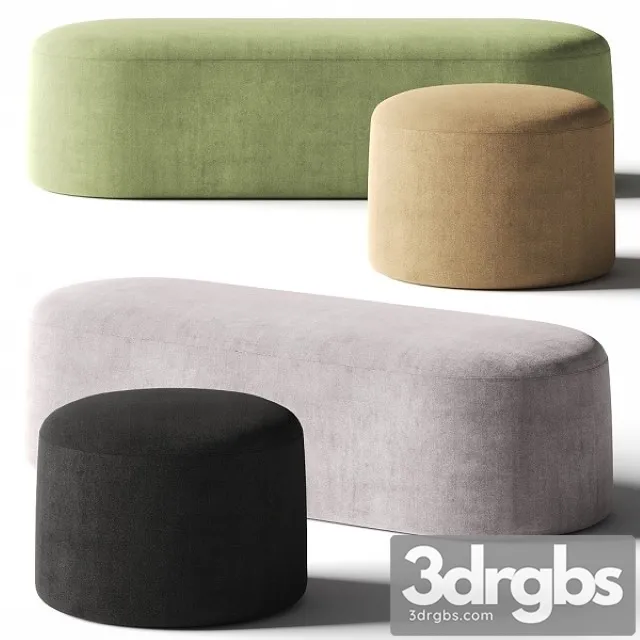 PlusHalle Proto Pouf & Bench 3D Model Download