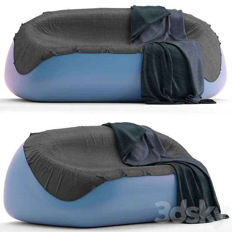 Plust GUMBALL garden sofa with coverlet 3D Model Free Download