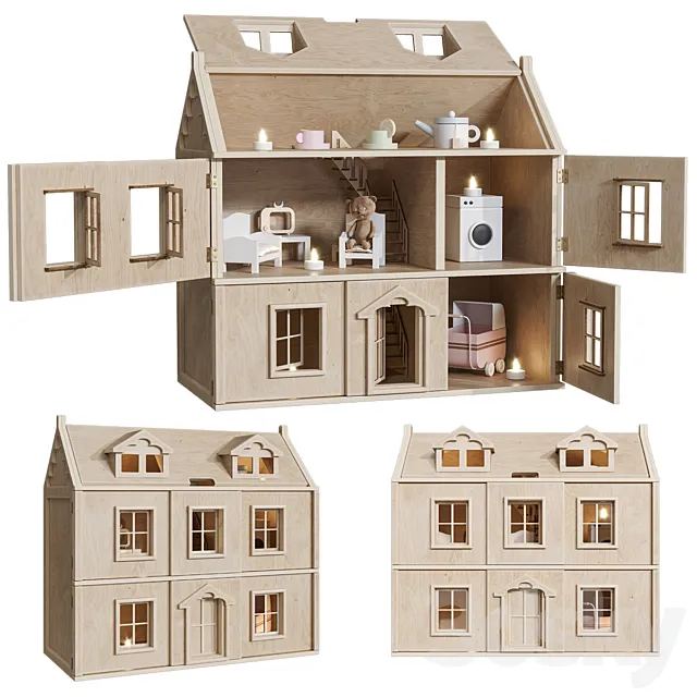Plywood dollhouse 3D Model Plywood dollhouse 3D Model