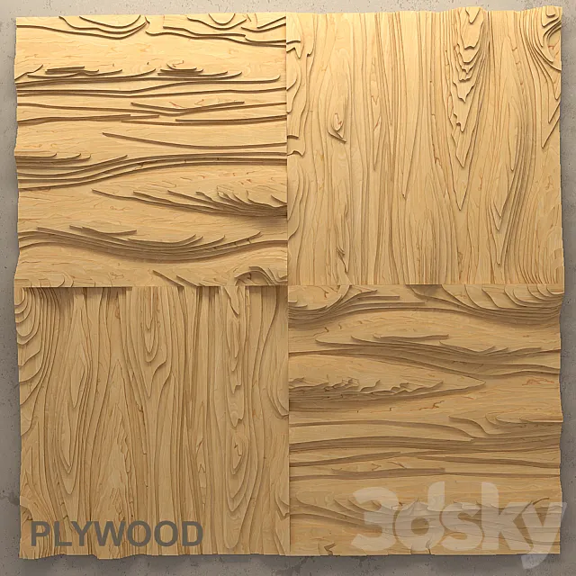 Plywood “Texture of the wood” 3D Model Plywood “Texture of the wood” 3D Model