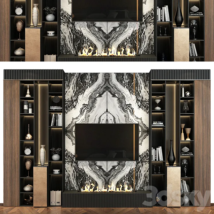 Plywood TV Shelf YTR-84 3D Model Free Download