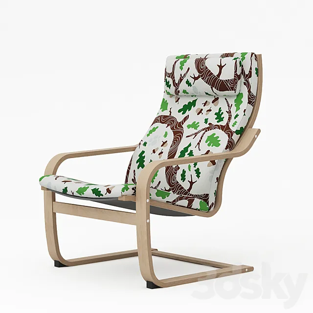 Poang Armchir 3D Model Poang Armchir 3D Model