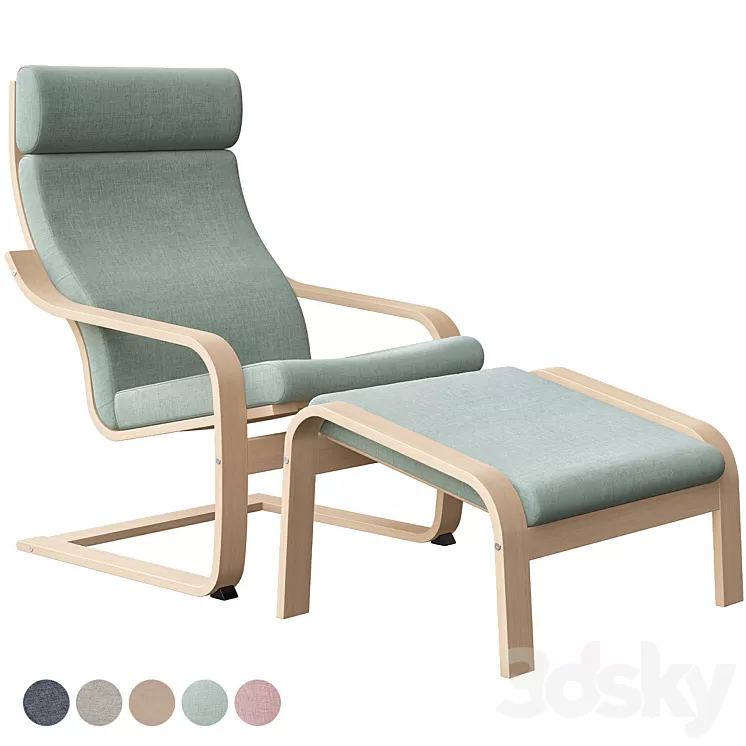 Poäng Chair with Stool Ikea 3D Model Free Download Poäng Chair with Stool Ikea 3D Model Free Download